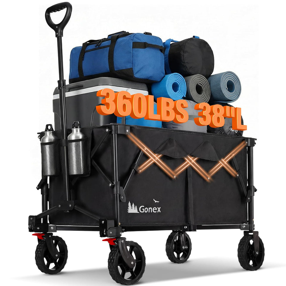 Gonex 38-inch collapsible wagon ready for groceries and gear.