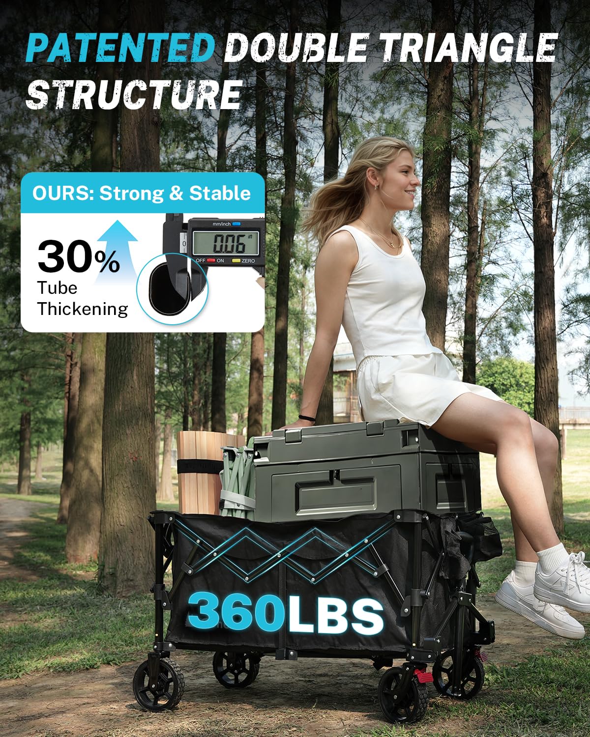 Gonex extended handle improves pulling comfort at tall heights.