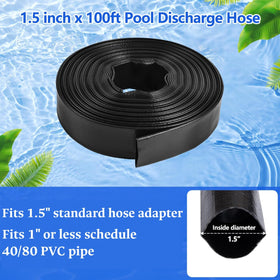 Gonioa heavy-duty discharge hose with clamps for secure setup during backwashing.