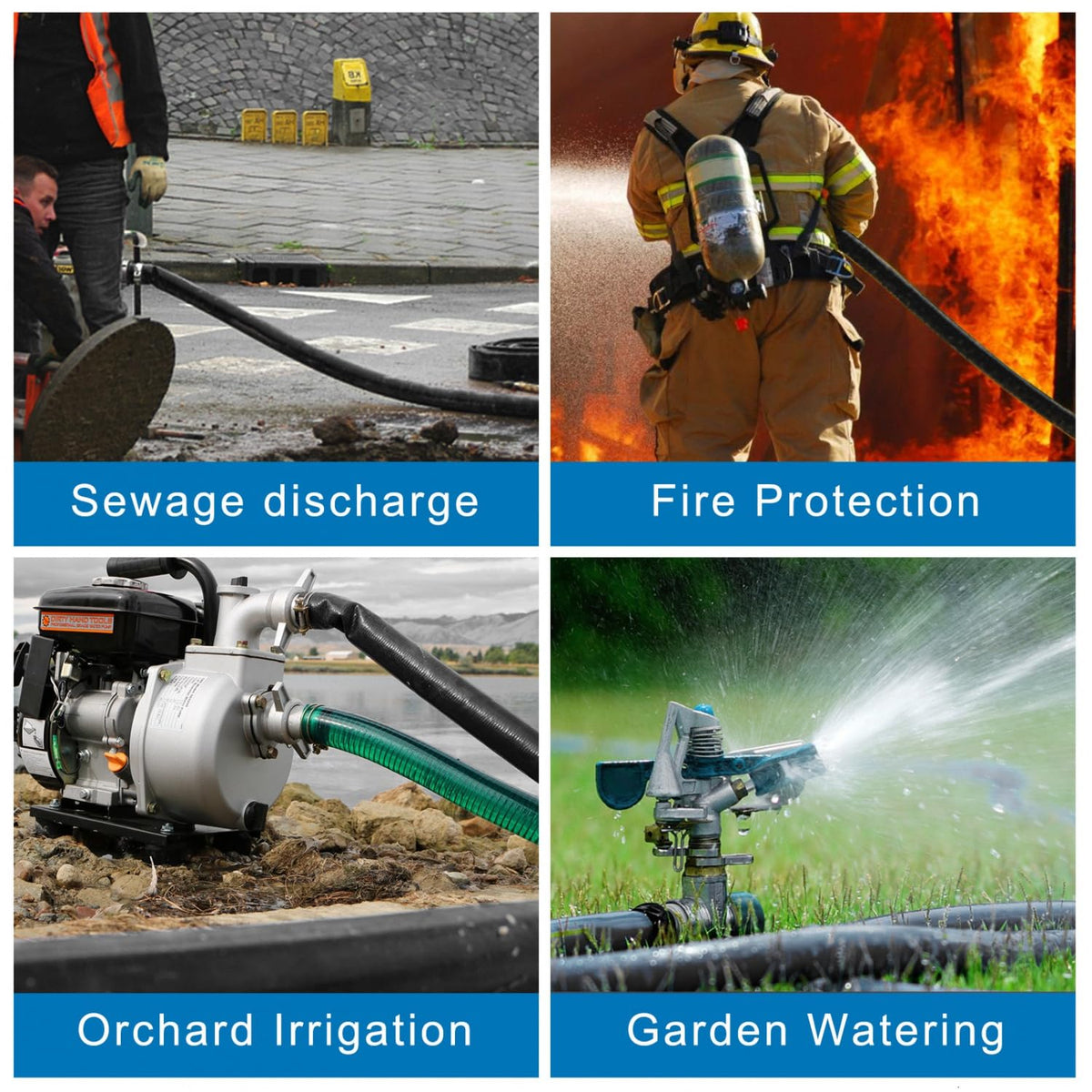 Gonioa collapsible hose design stores flat for compact storage.