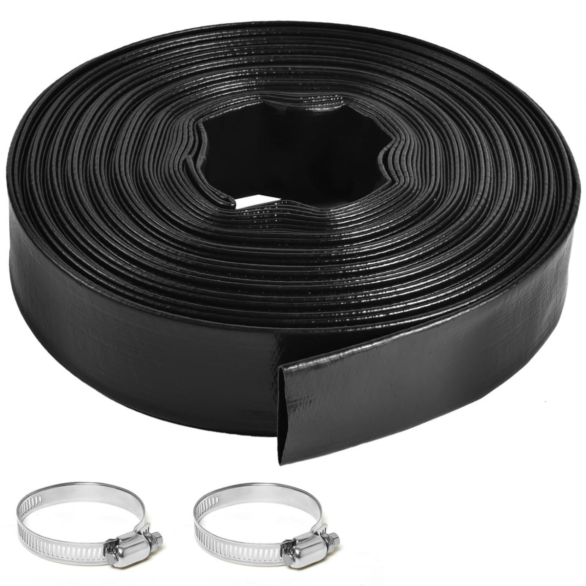 Gonioa pool backwash hose, 100ft length, 1.5-inch diameter for durable water discharge.