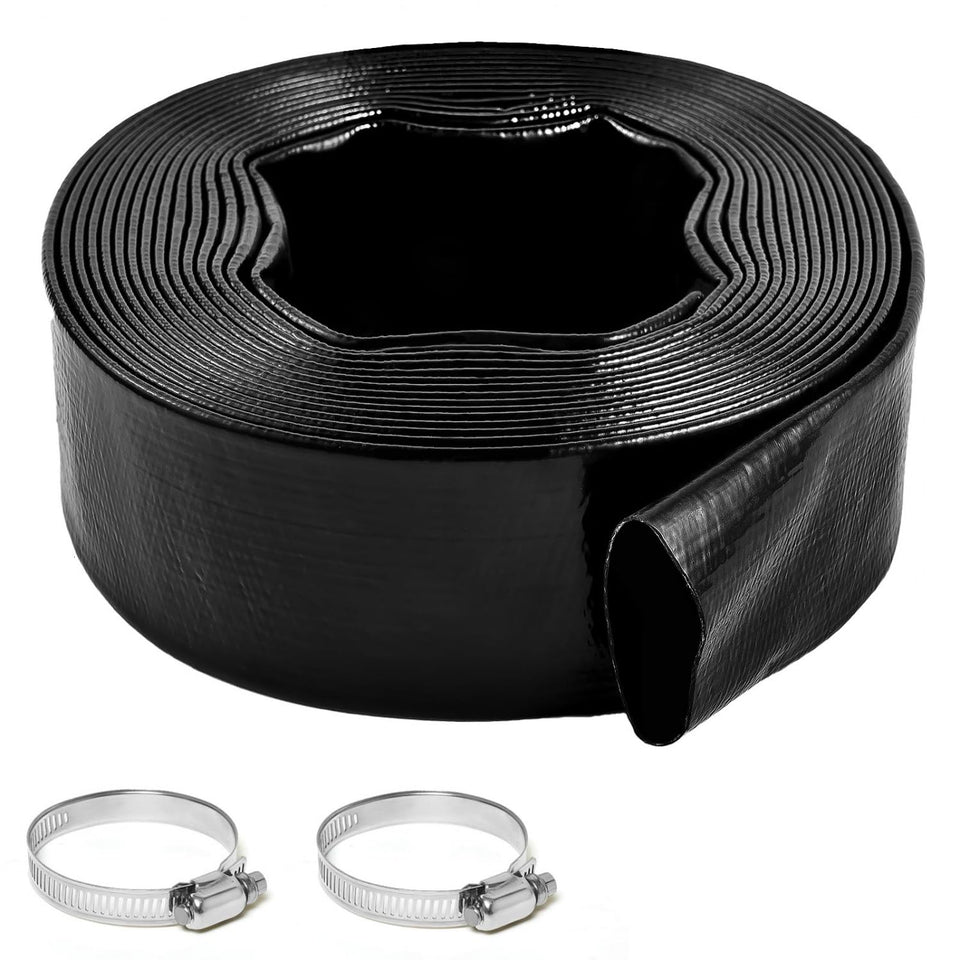 Gonioa pool backwash hose front view shows sturdy 1.5-inch diameter for efficient drainage