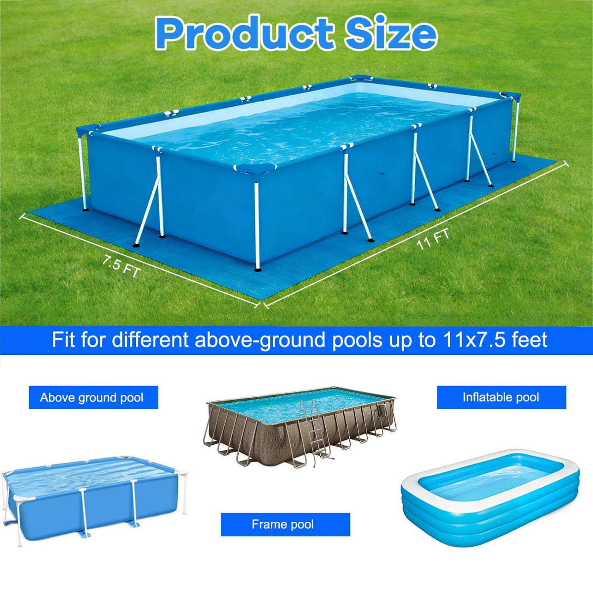 Gonioa pool pad puncture protection layer guards against rocks and roots.