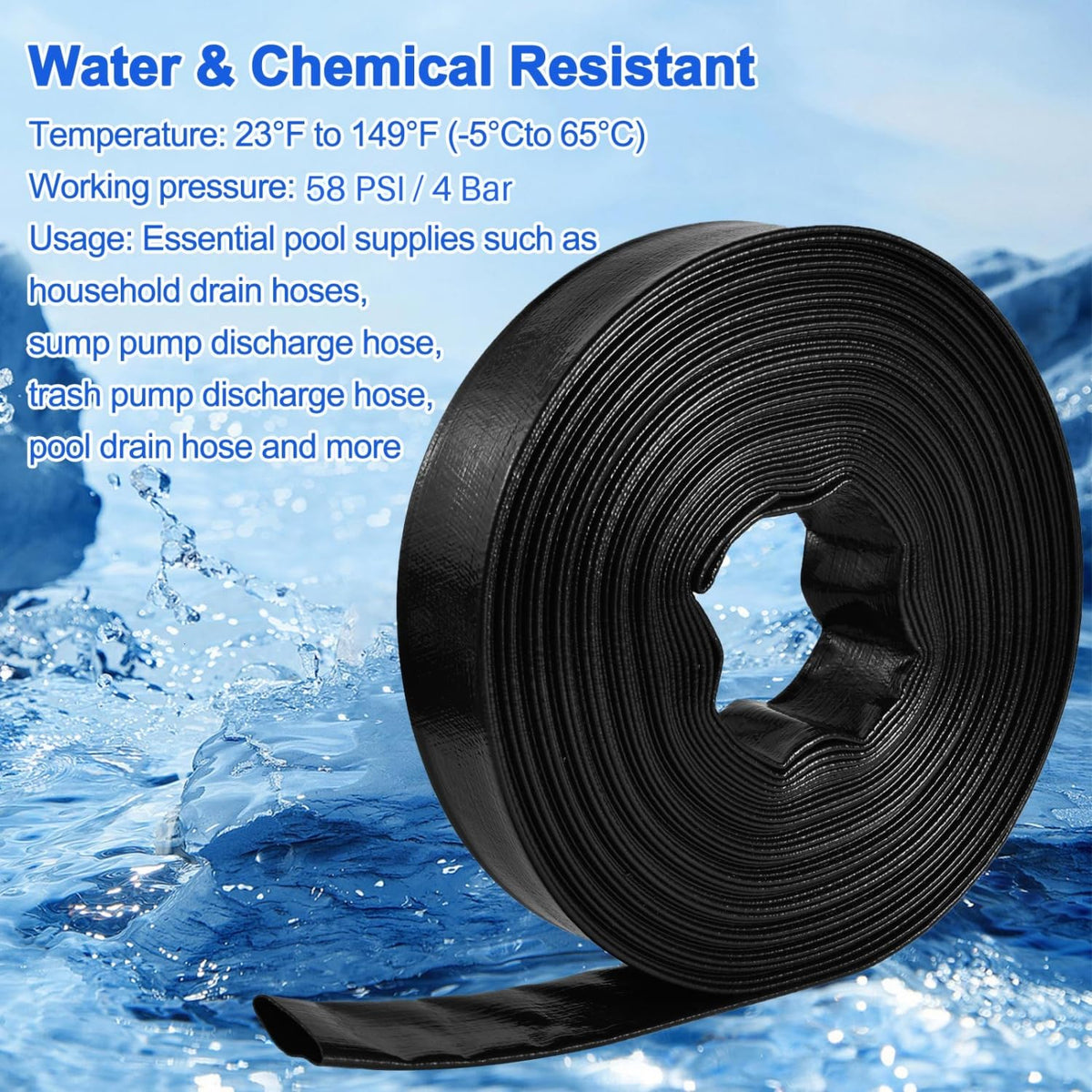 Gonioa 1.5-inch hose adapter compatibility supports standard connections.