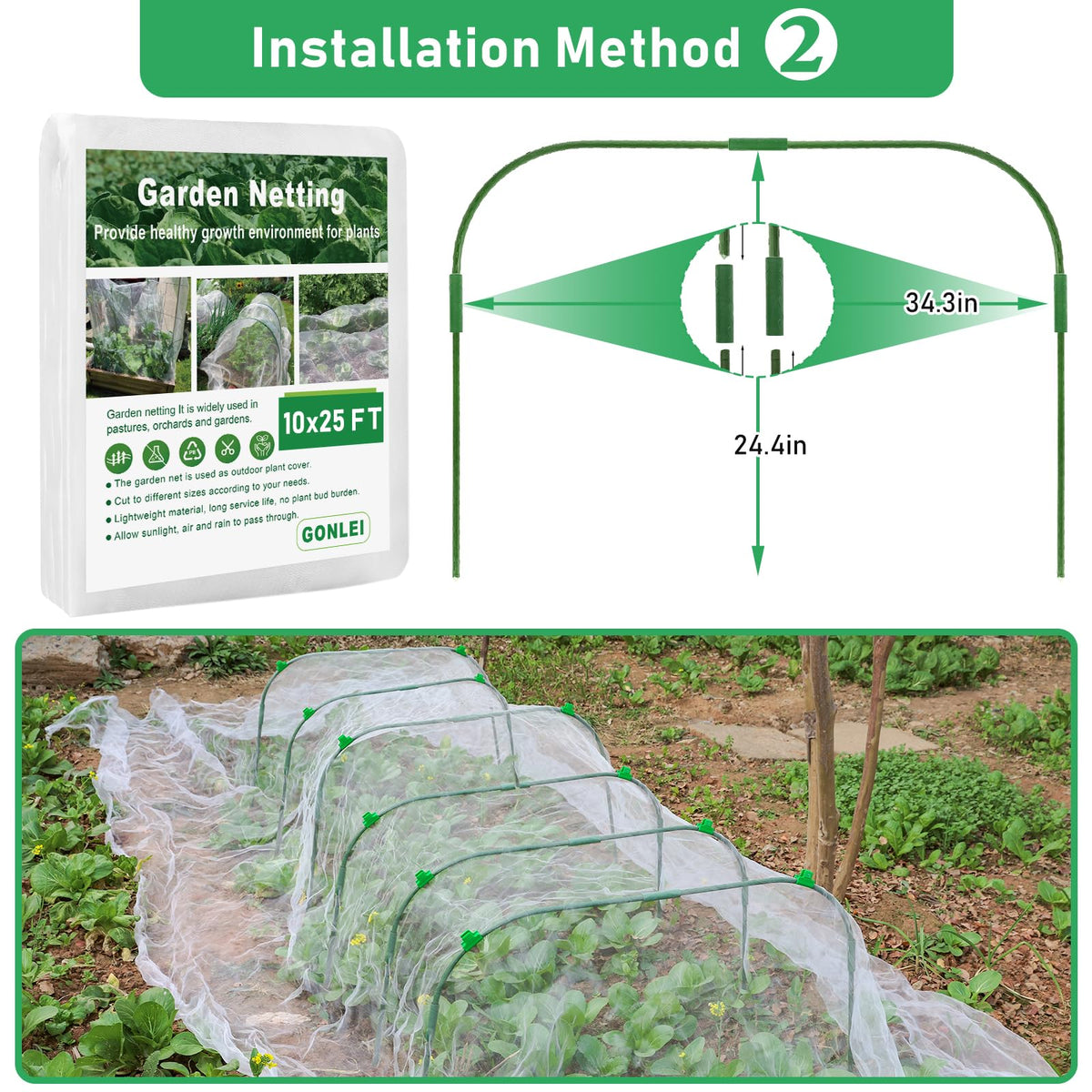 GonLei protects tomatoes and berries with wildlife-deterring garden netting.
