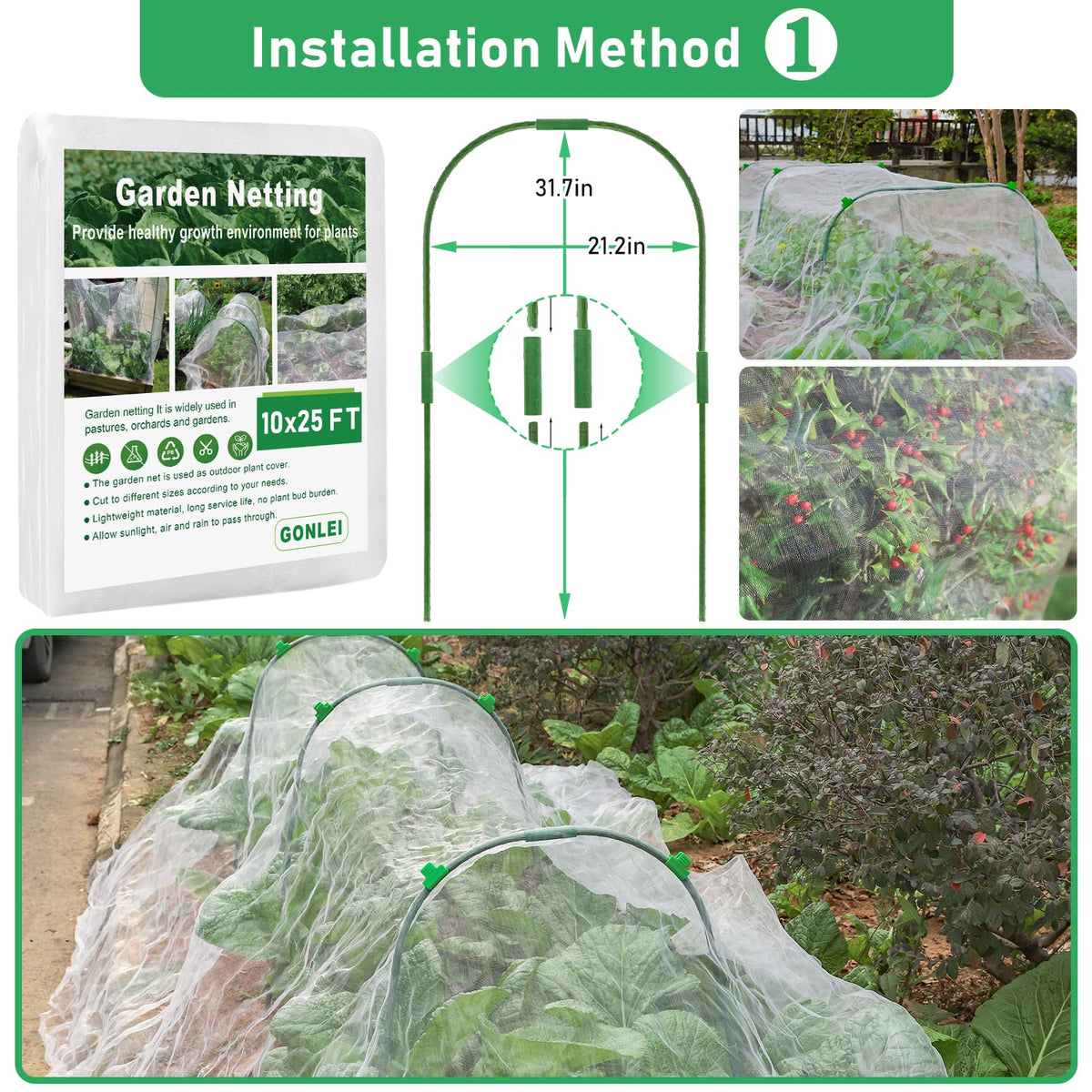 GonLei raised-bed protection shields crops while staying clearly ventilated.