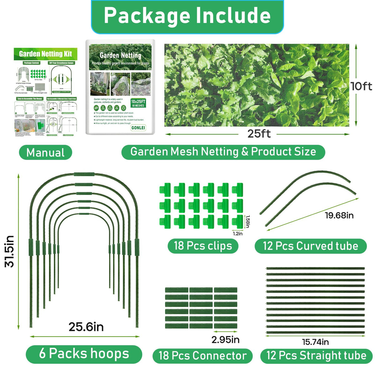 GonLei ultra-fine 60-mesh lets air and water pass through for healthy growth.