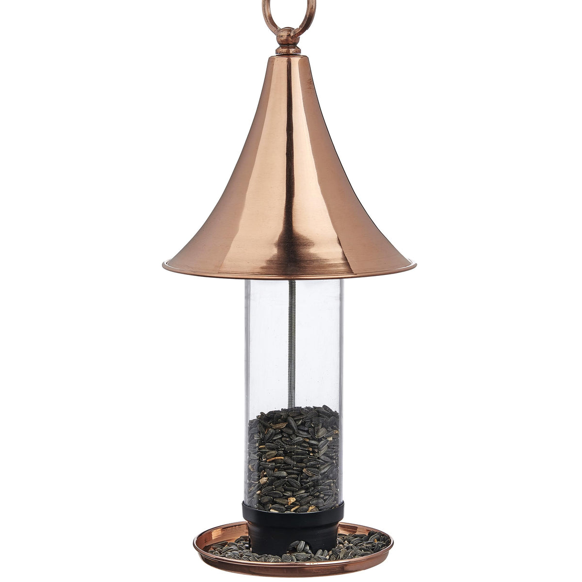 Good Directions Castella bird feeder turret in polished copper for durable outdoor charm.