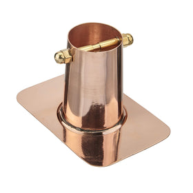 Copper plate extension fits larger gutters for versatile rain chain setup.