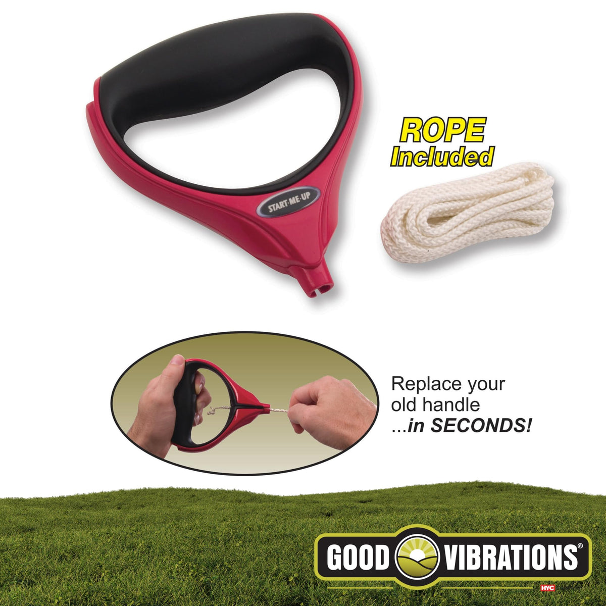 Good Vibrations Start Me Up full grip handle side view emphasizing ergonomic design