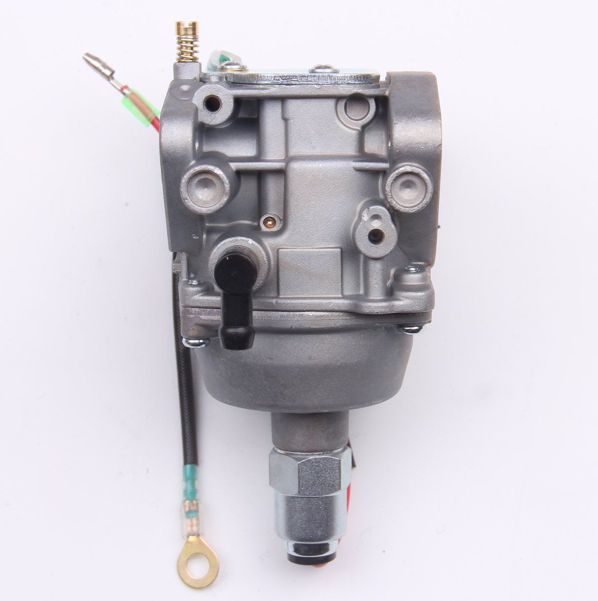 Goodbest carburetor assembly with clamps and fuel shut-off valve, ready for installation.