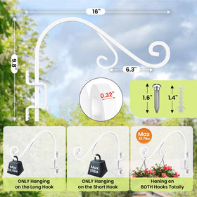 GOODBUY Swivel Plant Hanger white powder coated finish for modern style.