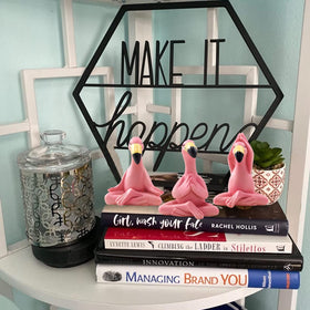 Goodeco handcrafted resin flamingo garden statue for durable outdoor display.