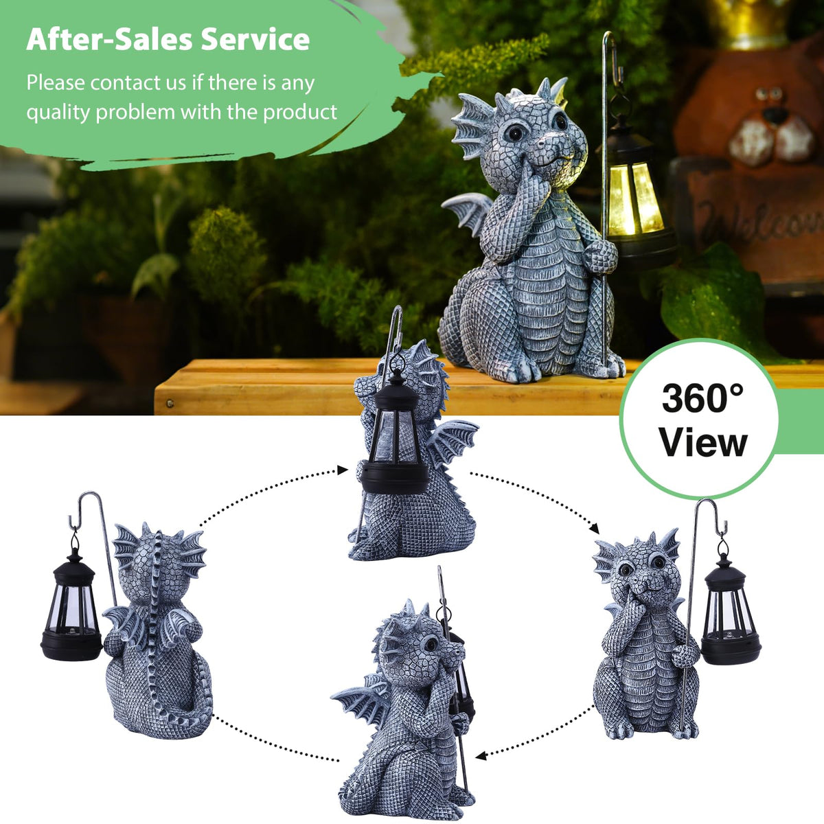Goodeco outdoor dragon statue stands 8.3 inches for cozy corners