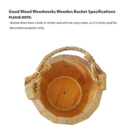Goodwood bucket featuring rope-twine handle for rustic hanging display.
