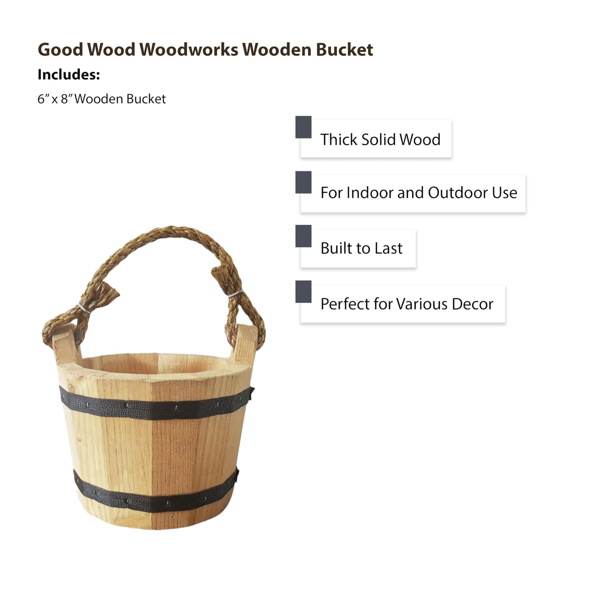Goodwood solid wood construction provides durable rustic texture.