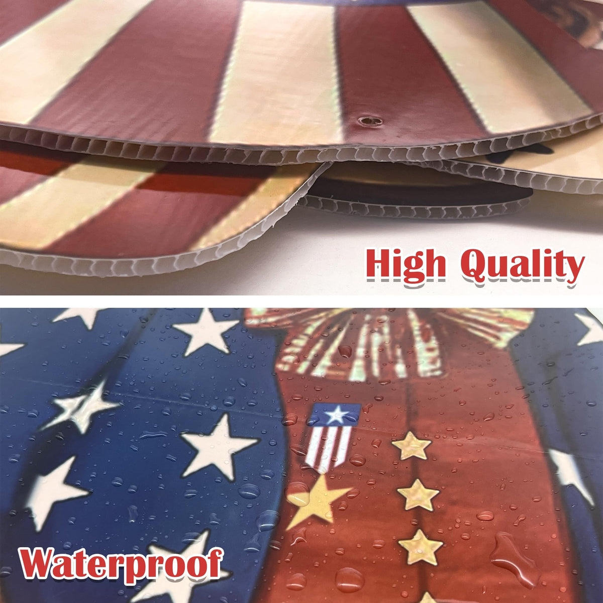 Goolife 31-inch Independence Day decor enhances yard visibility.