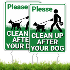 Goolife clean up after dog sign front view reinforcing yard reminders.