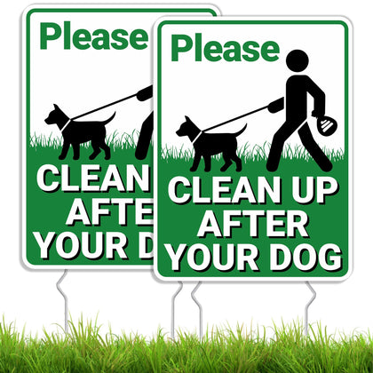 Goolife clean up after dog sign front view reinforcing yard reminders.