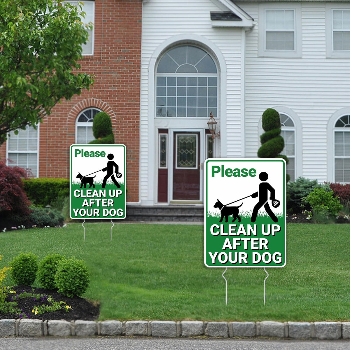 Goolife two-pack signage reduces clutter and promotes responsible pet care.