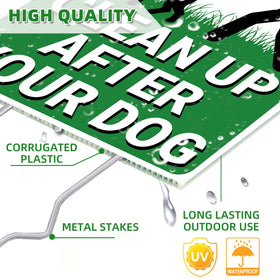 Goolife weatherproof outdoor sign helps keep sidewalks and lawns clean.