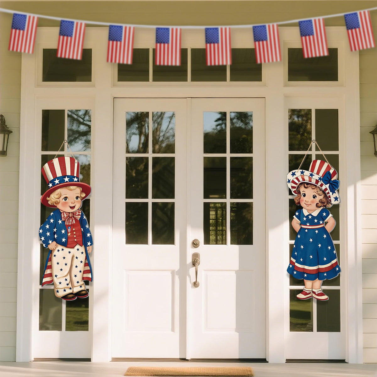 Goolife patriotic front-door hanging sign for festive entry decor.