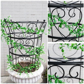 Goooxim durable metal plant support keeps roses upright through seasons