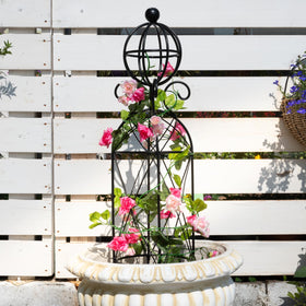 Goooxim garden obelisk trellis with rose support and sturdy iron build.