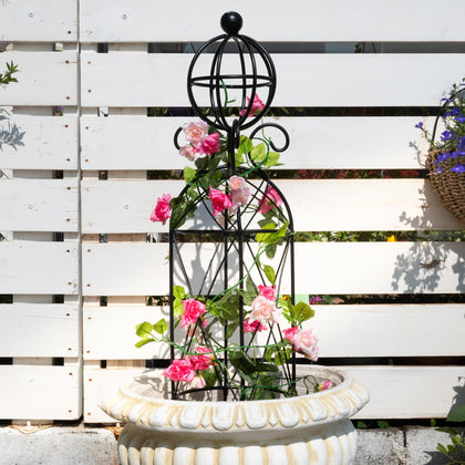 Goooxim garden obelisk trellis with rose support and sturdy iron build.