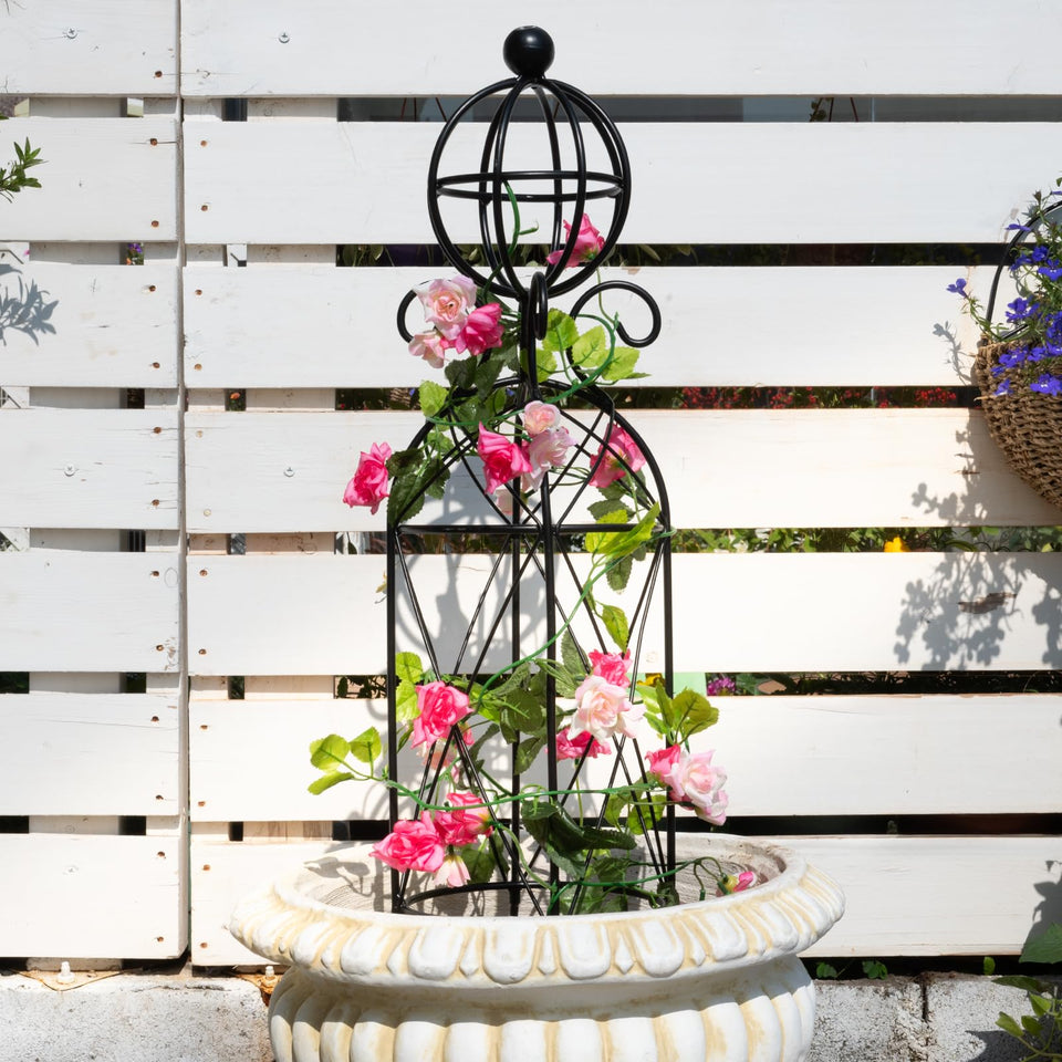 Goooxim garden obelisk trellis with rose support and sturdy iron build.
