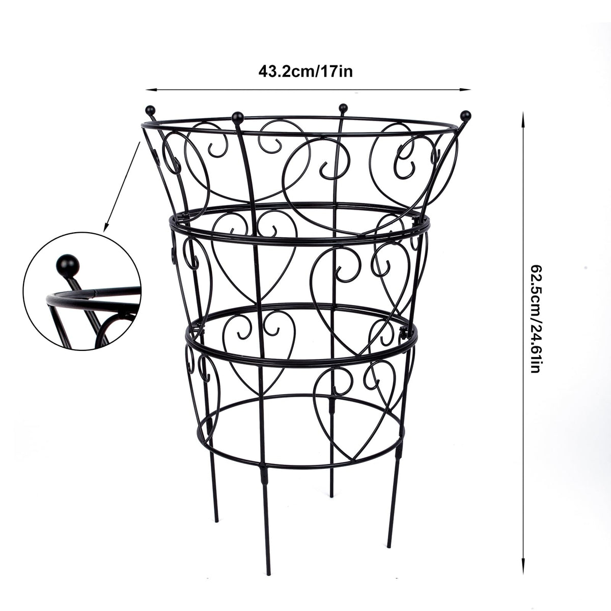 Goooxim heart-shaped peony cage design enhances garden aesthetics while supporting blooms