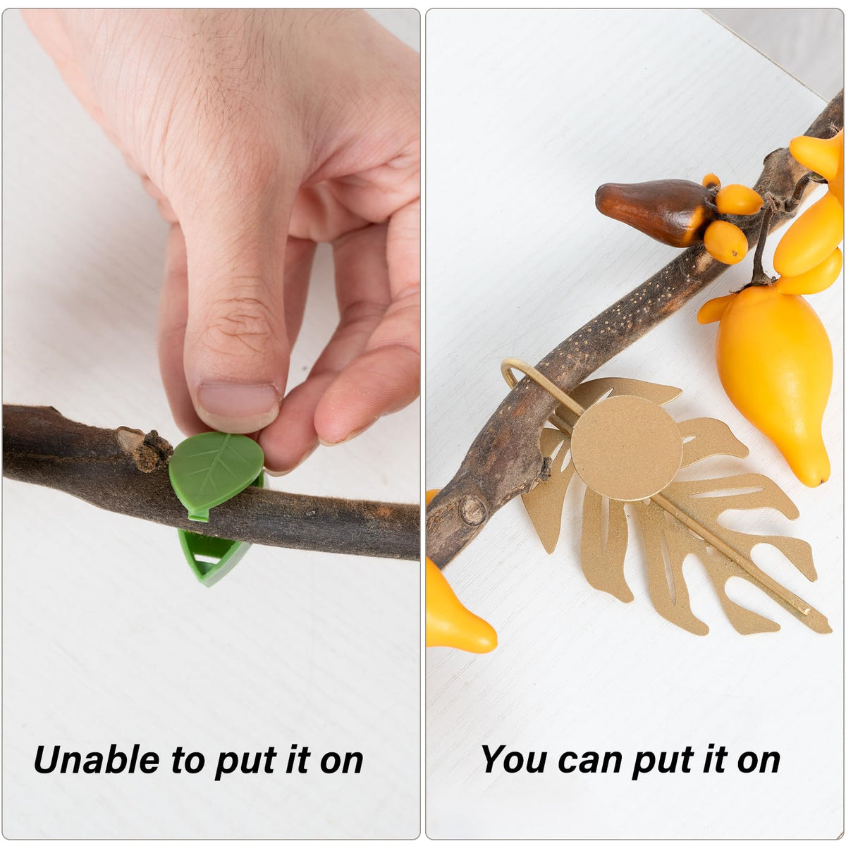 Goooxim leaf-design clips provide aesthetic support for thicker vines.