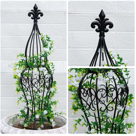 GOOOXIM Obelisk trellis size 29-5x6-3 inches fits compact spaces.