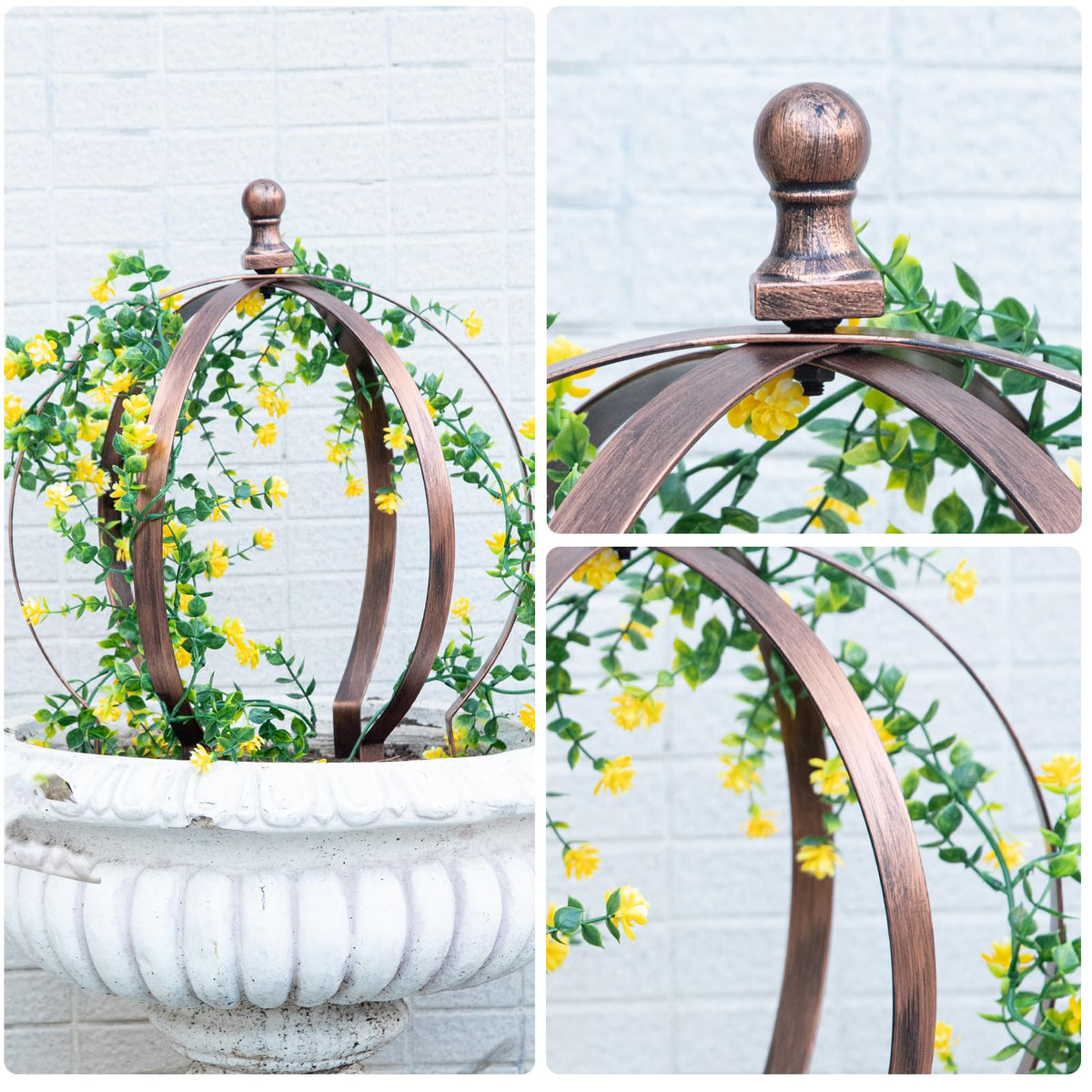 Goooxim rose and vine support trellis obelisk in garden.