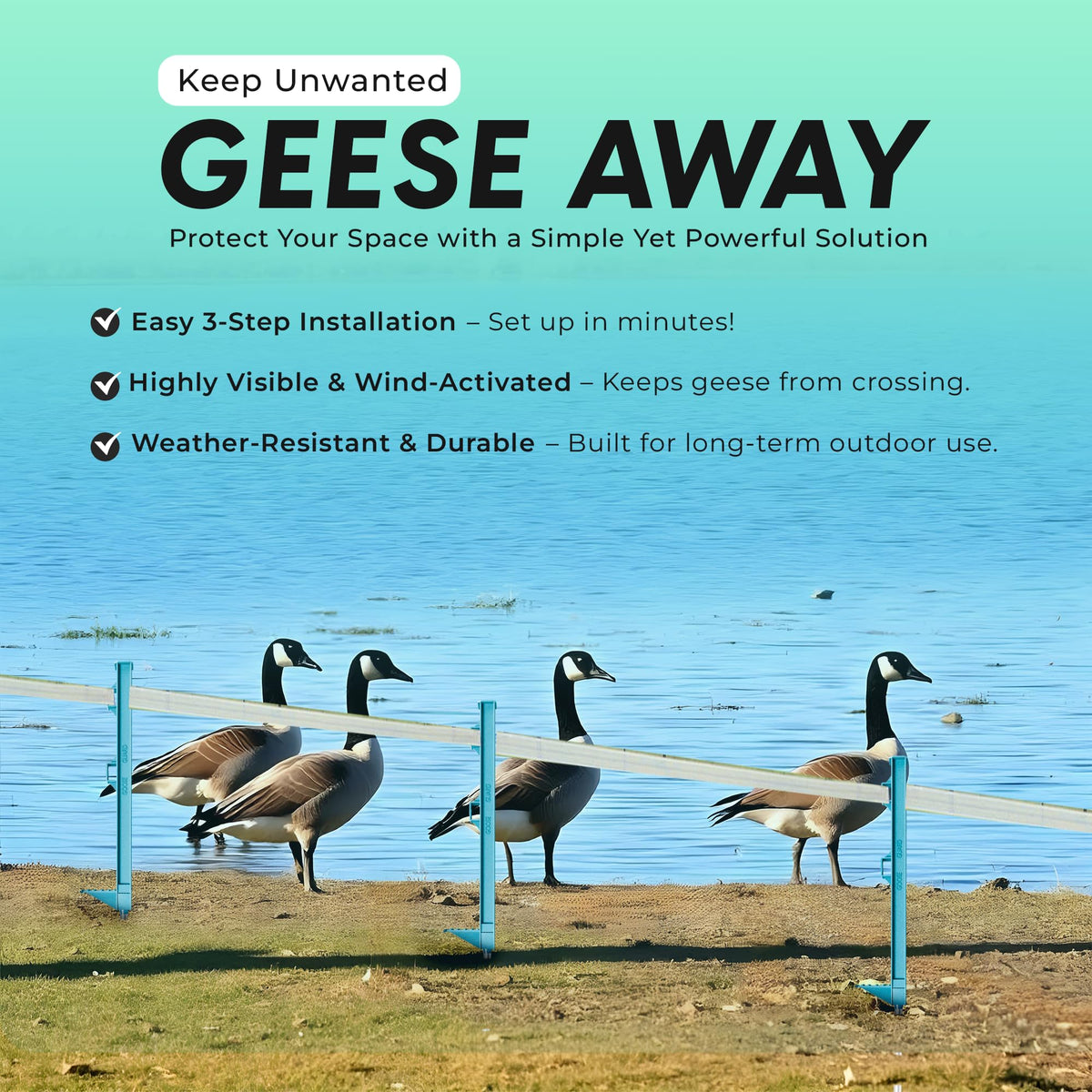 Goose Guard-maintenance-tips suggest periodic checks to keep the barrier effective.