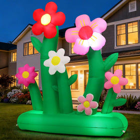 GOOSH 7ft inflatable flowers side view demonstrates tall, garden-grade curb appeal.