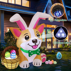 GOOSH Easter dog inflatable close-up of bunny ears adds playful seasonal charm.