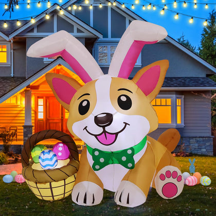 GOOSH Easter dog inflatable full yard display with built-in LEDs.