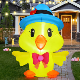 GOOSH inflatable chicken with built-in LEDs illuminates outdoor nights.