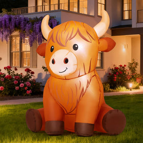 GOOSH Highland Cow inflatable deflated storage bag makes seasonal storage easy