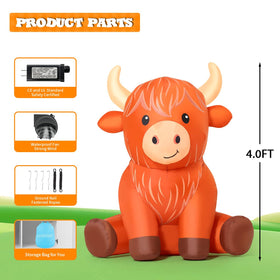 GOOSH Highland Cow inflatable yard party decor creates a playful focal point