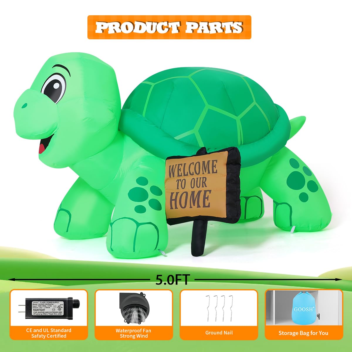 GOOSH inflatable turtle creates oceanic ambiance for parties and guests.