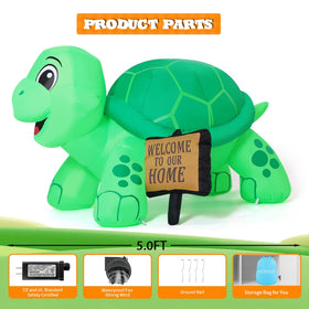 GOOSH inflatable turtle creates oceanic ambiance for parties and guests.