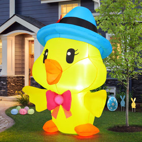 GOOSH inflatable chicken suitable for indoor or outdoor use with weatherproof materials.