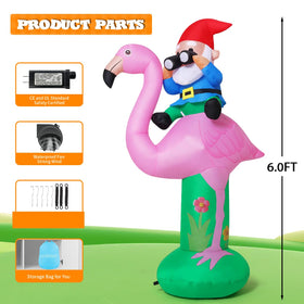 GOOSH inflatable flamingo storage bag for easy transport and storage.