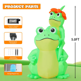GOOSH LEDs glow inside the frog for nighttime yard display