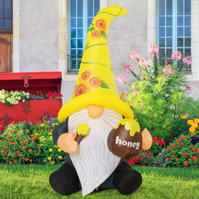 GOOSH gnome at night glows with energy-efficient LEDs for lasting visibility.