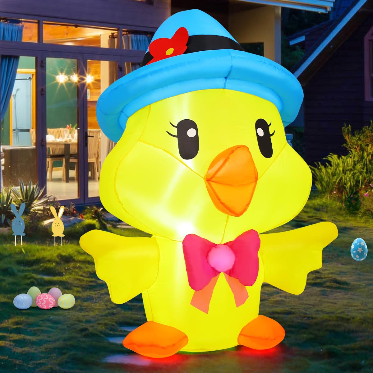 GOOSH outdoor Easter chicken inflates quickly for yard display.