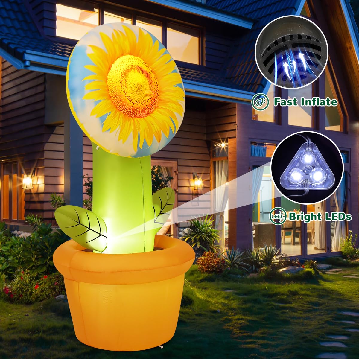 GOOSH sunflower inflatable weatherproof fabric resists sun and light rain.