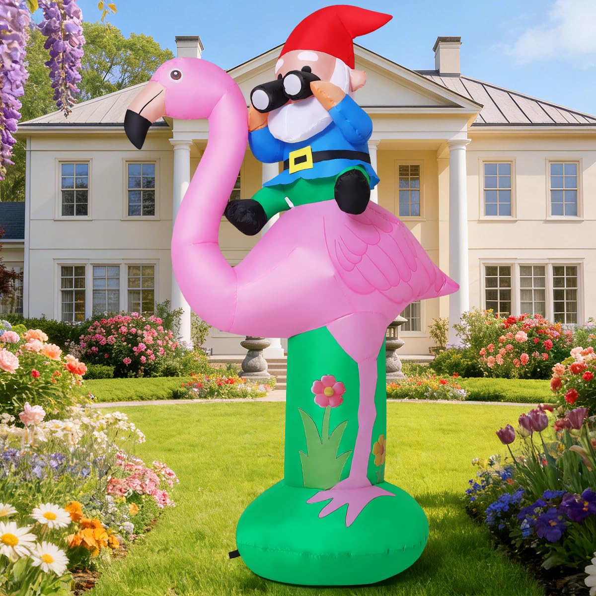 GOOSH durable polyester keeps flamingo decor resilient through wind and rain.
